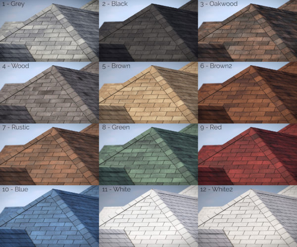 railclone 3ds max asphalt roof shingles color possibilities preview