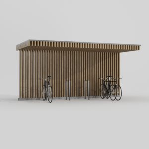 railclone wood Bicycle shelter preview